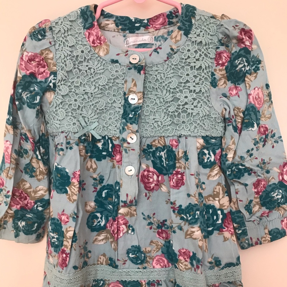 2 years old dark turquoise flower girl dress
